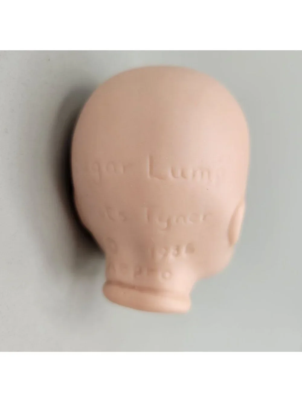 Porcelain Bisque Doll Head Sugar Lump Repro Boots Tyner Painted Face Closed Eyes
